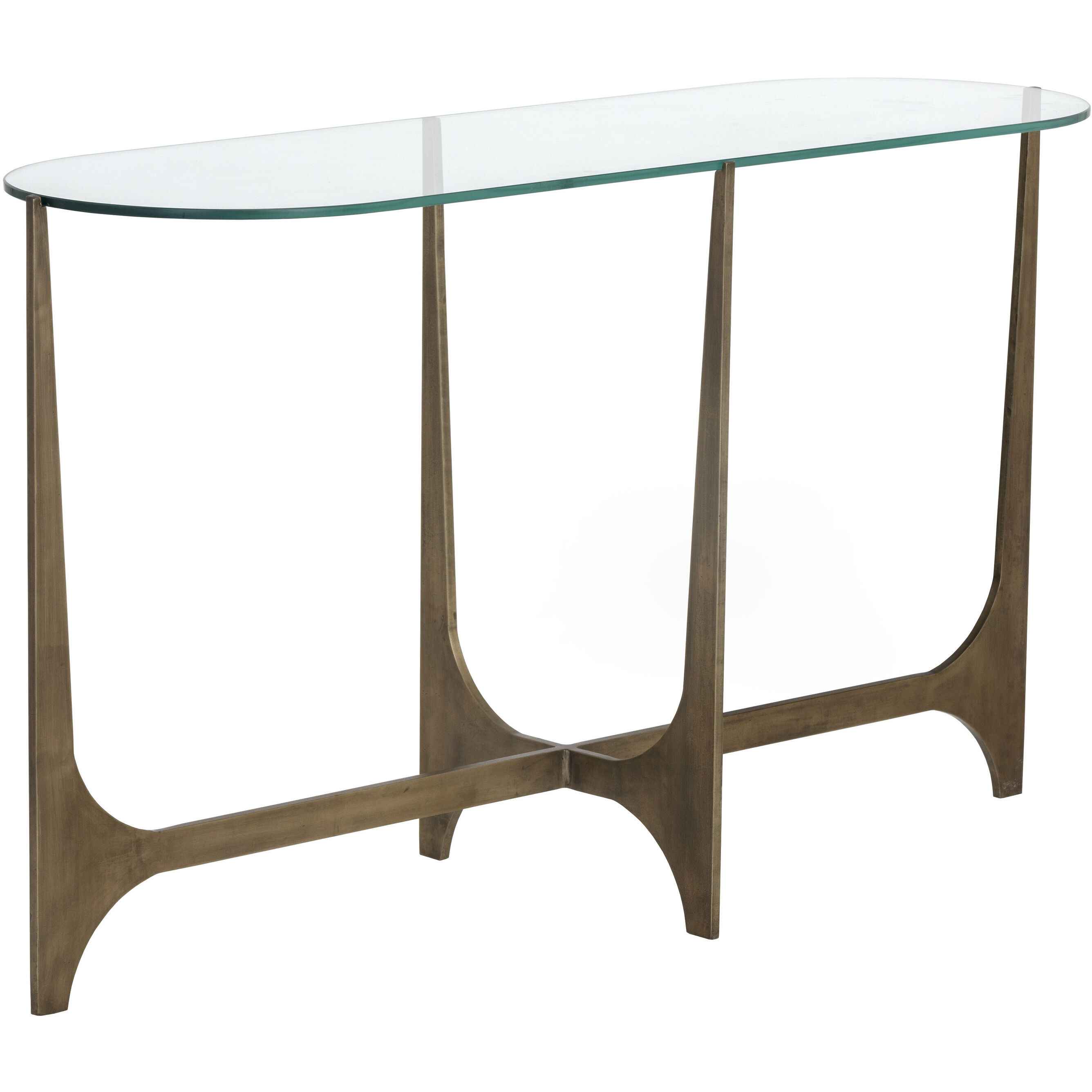 Juliane 52 X 17 inch Clear / Antique Brass Console Table